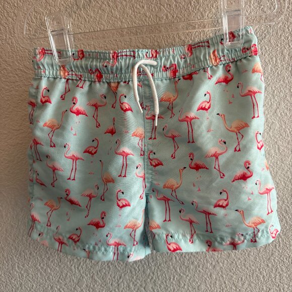 Janie & Jack flamingo teal swimsuit - Picture 1 of 5